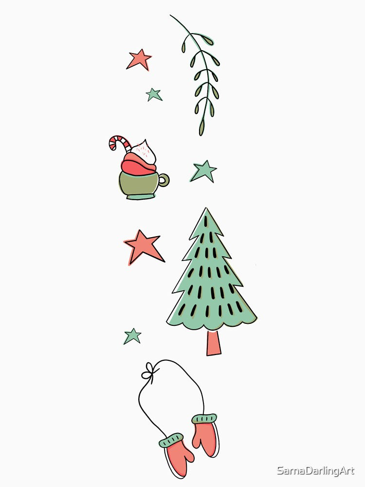 Pine Trees with Hot Cocoa by SarnaDarlingArt