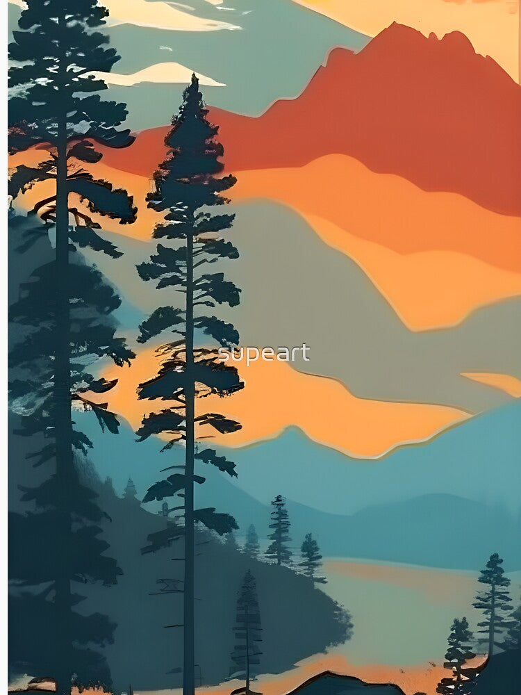Find the Perfect Minimalist Matte Painting of Bavarian Alps Print for Your Home Decor Needs by supeart