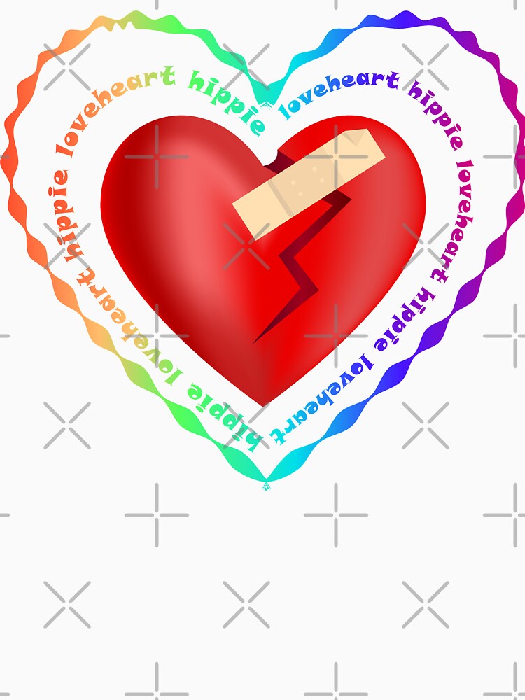Hippie loveheart rainbow typography by CutieBlue