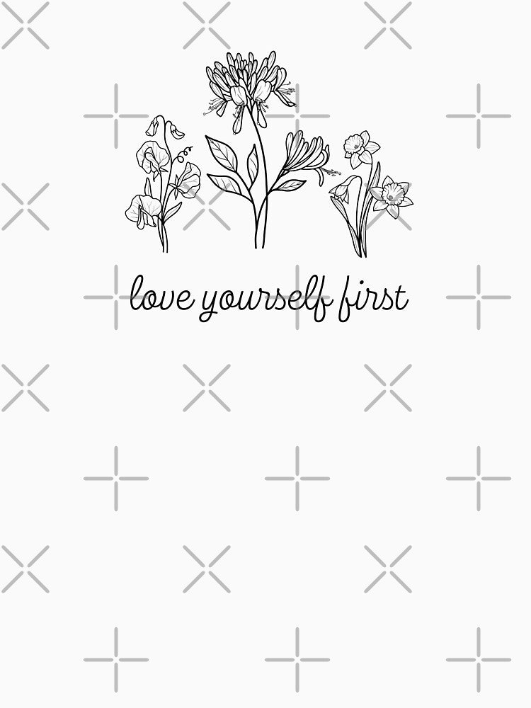 Love Yourself First Mental Health Awareness Positive Inspirational Slogan by FemiBiutti