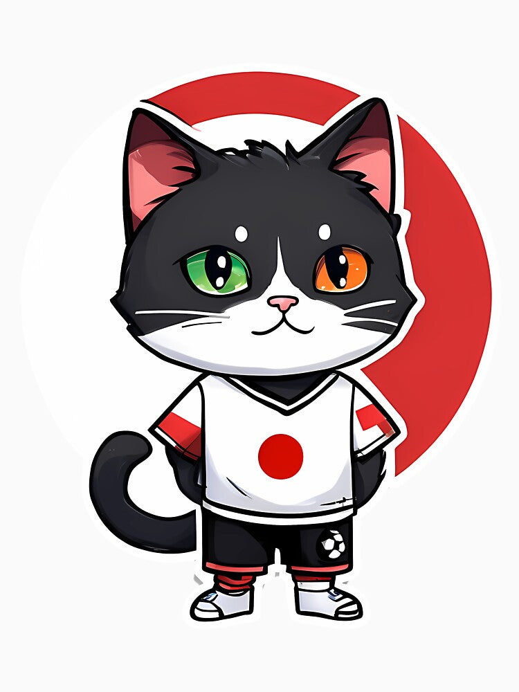 Japan Sports Team A Cat Wearing Colours Of Japanese Flag D18 by nolanaygiz