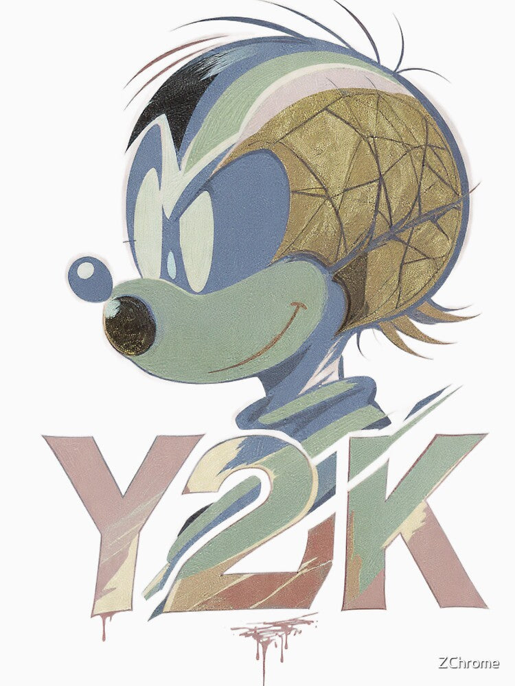 Y2K Cartoon Mouse Vaporwave | Retro Nostalgia Glitch Aesthetic by ZChrome