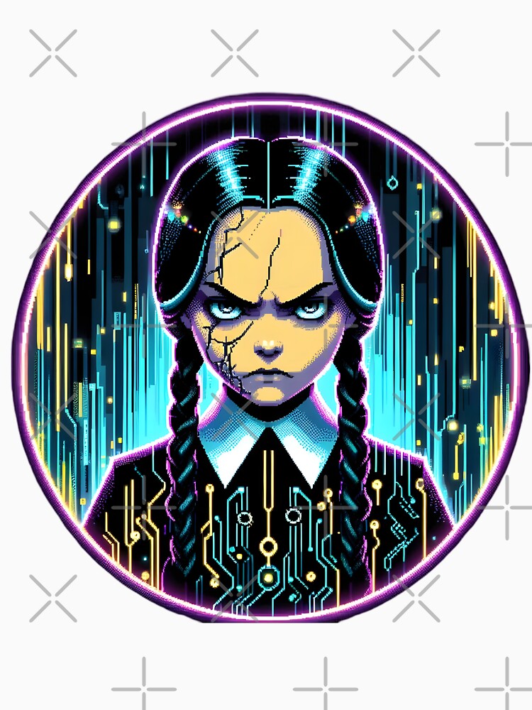 Cyberpunk Gothic Girl in Digital Neon Art by pumsquare