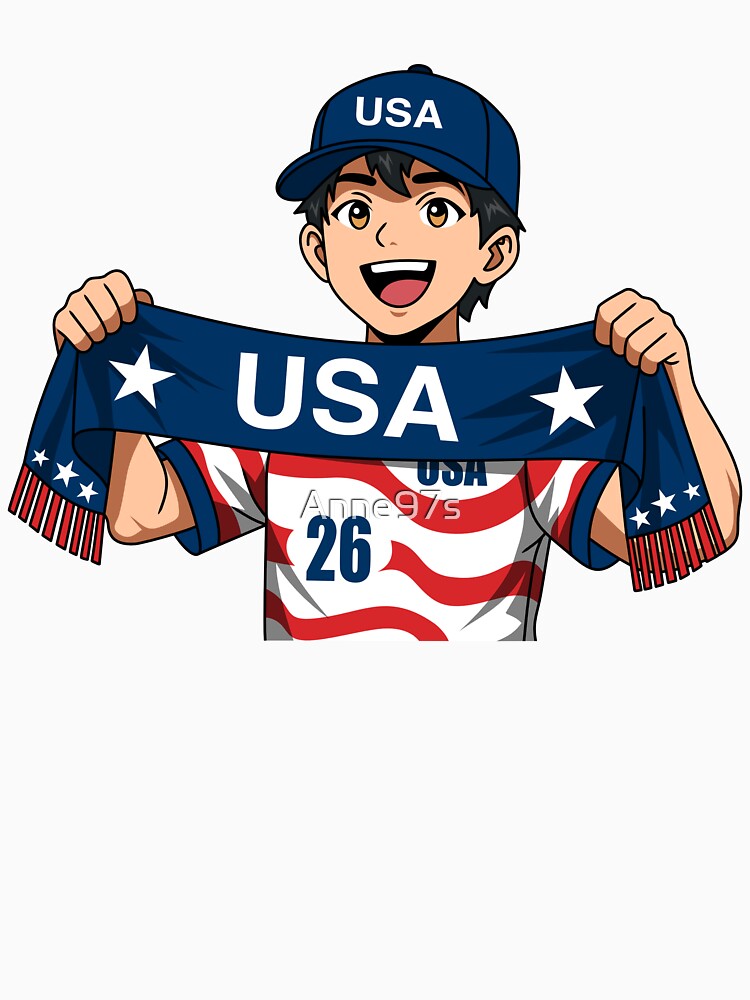 USA Soccer Fan Anime Boy Scarf by Anne97s