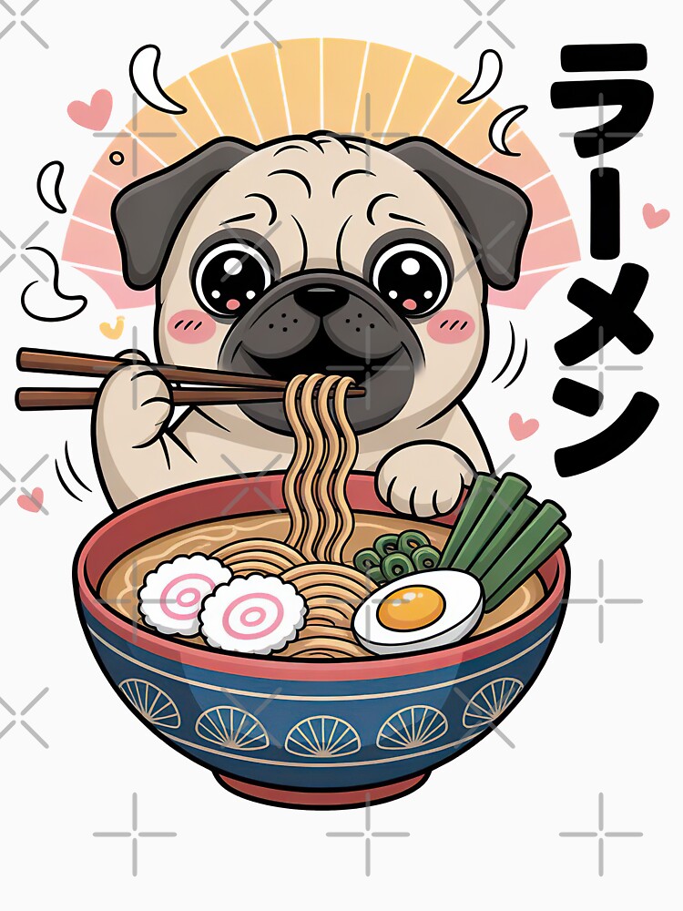 Cute Kawaii Pug, Kawaii Pug by graphic-genie