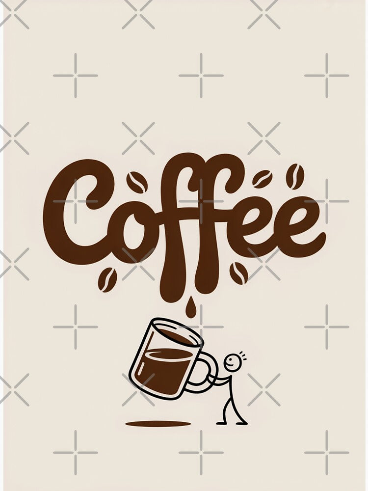 Coffee, minimalist funny text art by GiriaGallery