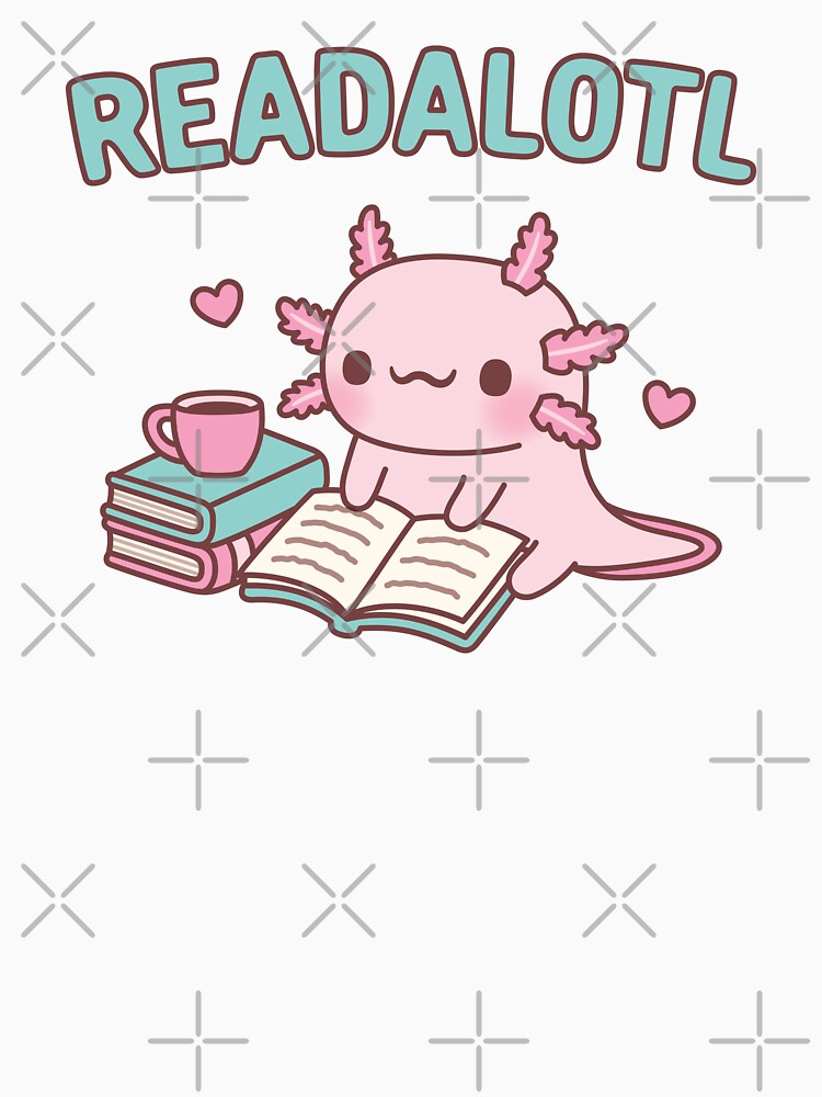 Cute Axolotl Reading A Book Readalotl Funny Pun by rustydoodle