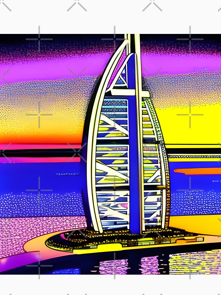 The luxurious Burj Al Arab in retro style by imagenia