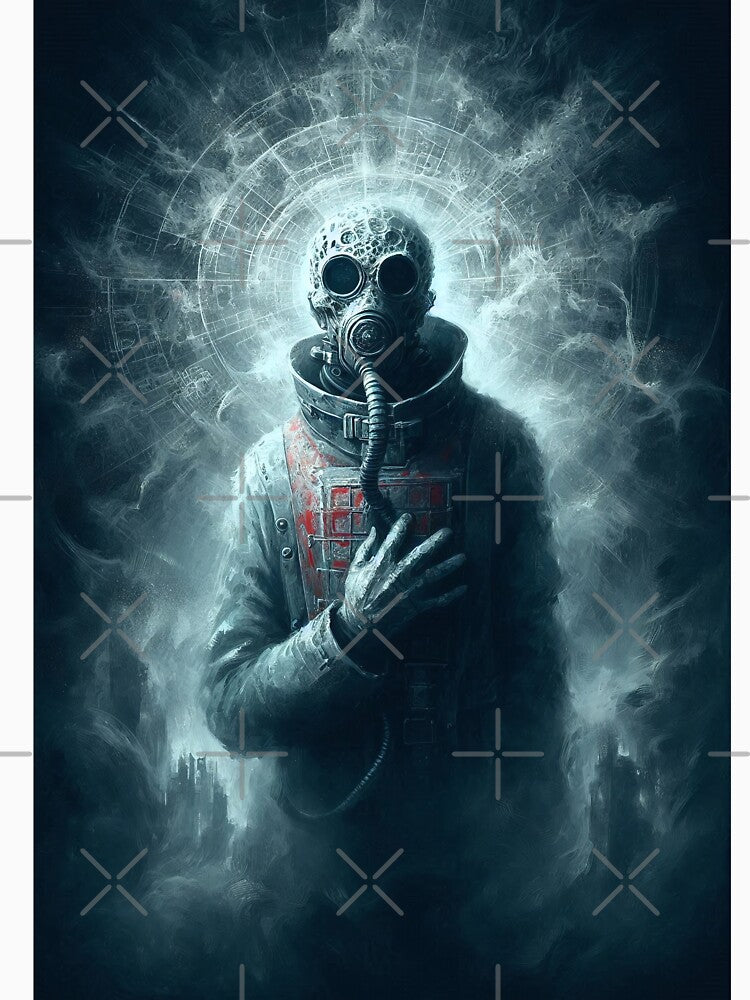Post-Apocalyptic Gas Mask Figure – Dystopian Survivor Art by RebeccaRe