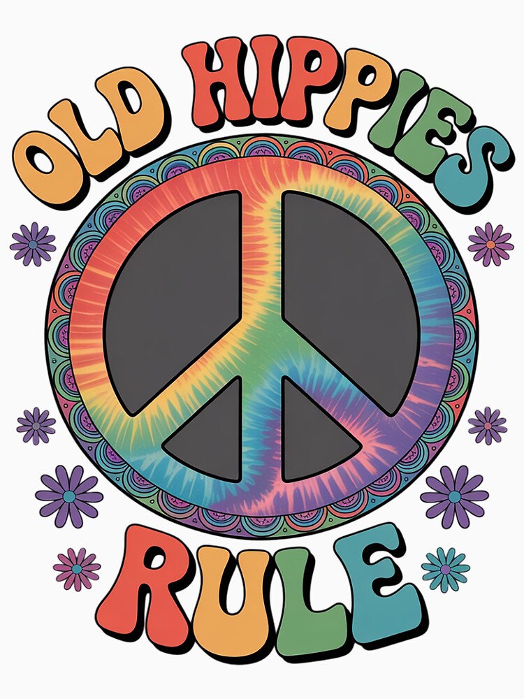 Old Hippies Rule Hippie Hippy Gift by HesterFoley