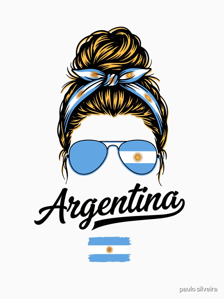 Argentina Pop Art Woman – Vintage Woodcut Argentine Flag Sunglasses Graphic for Proud Argentina Supporters by paulo silveira