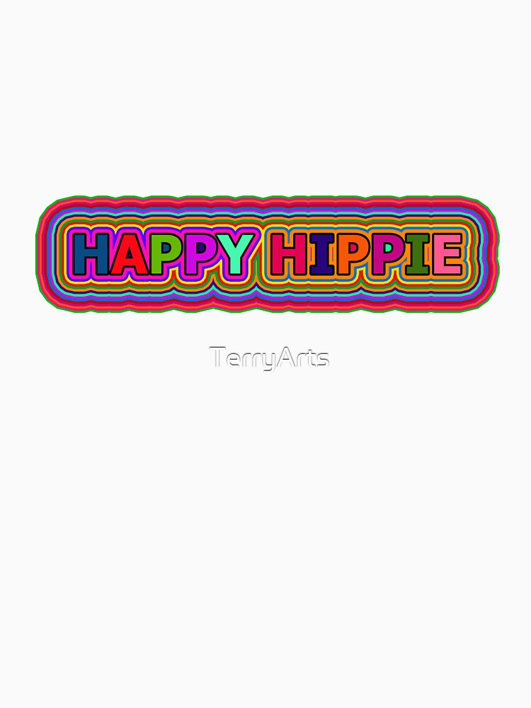 Colorful Happy Hippie Words Free Spirit Colorful Retro Lines 3 of 4 by Beachy