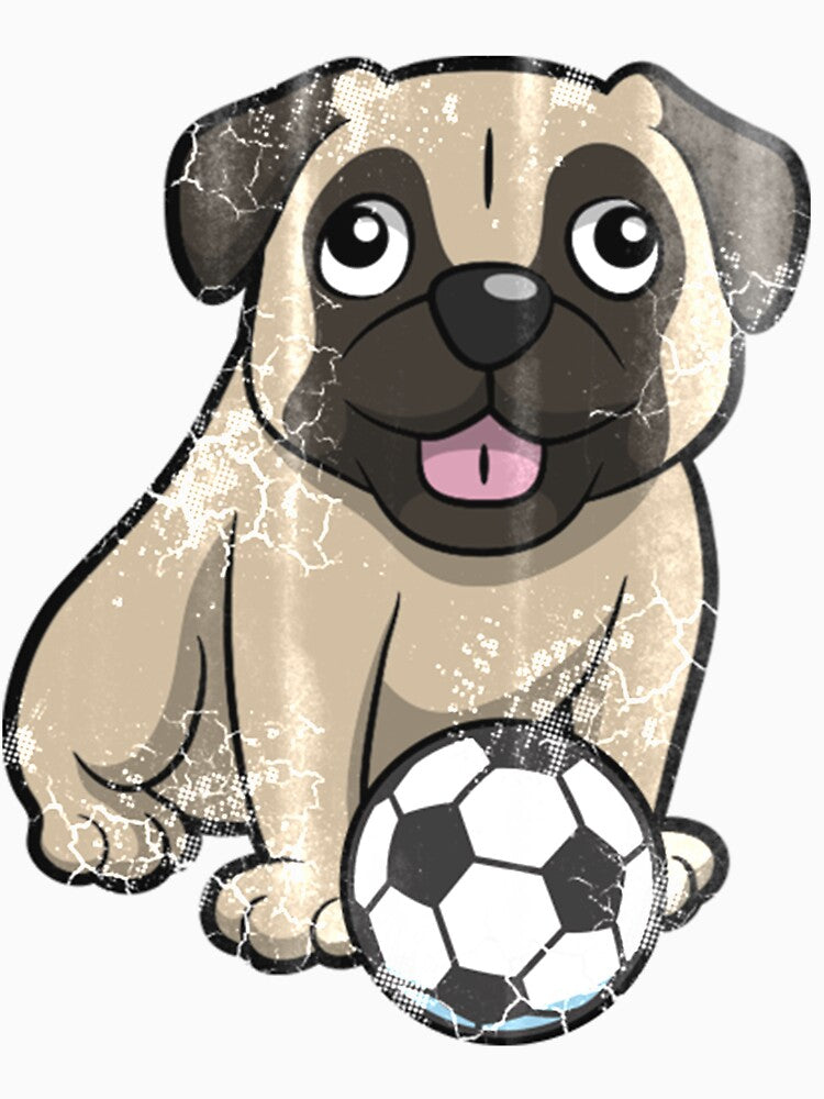 Soccer Pug Dog by IsabellasVintag