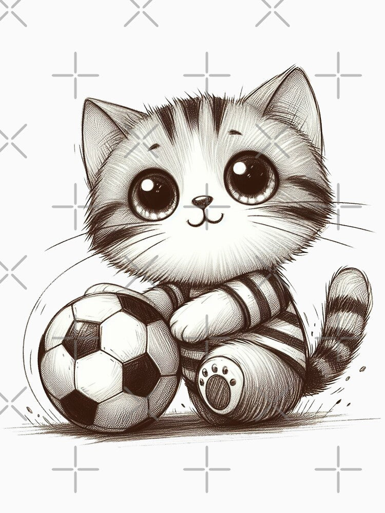 Cat and Football by VANWANSHOP