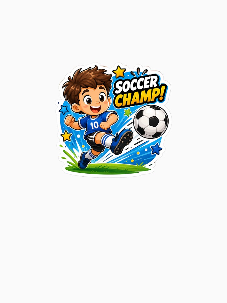 Soccer Champ Cartoon Sticker Art by tommytvkids
