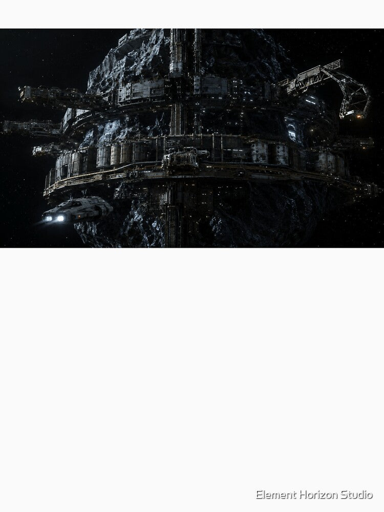 Abandoned Asteroid Mining Station in Deep Space | Industrial Sci-Fi Space Outpost Wall Art by Element Horizon Studio