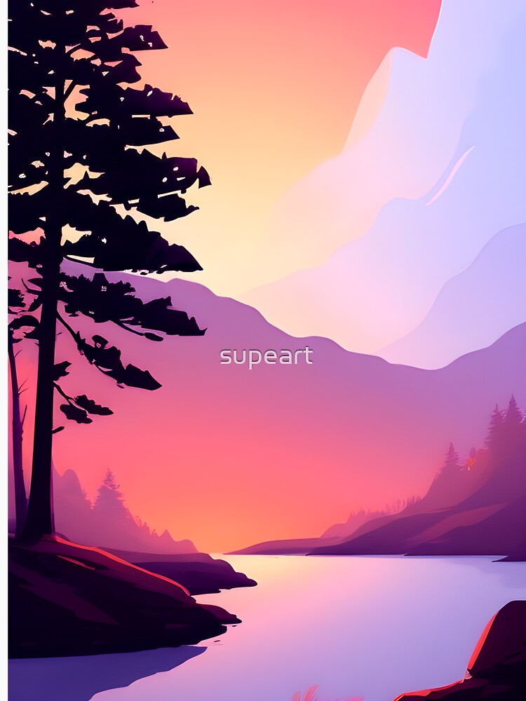 Bring the Beauty of Trees and Mountains into Your Home with Our Stunning Minimalist Art Prints by supeart