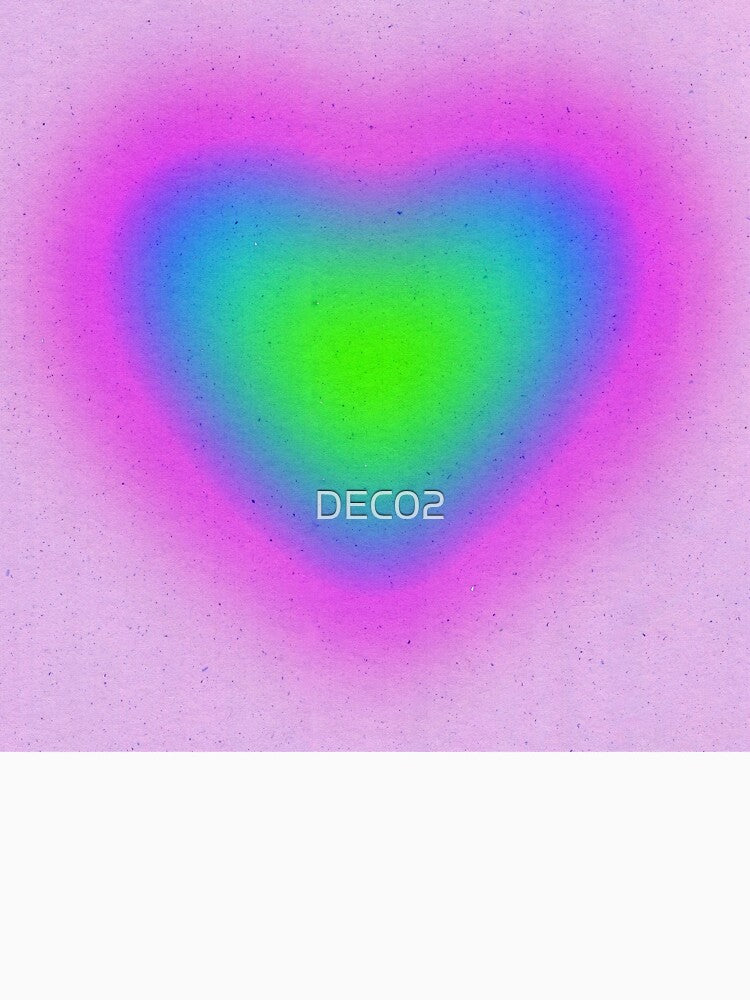 Y2K Pink Bubble Gum, Blue, And Lime Heart by DEC02