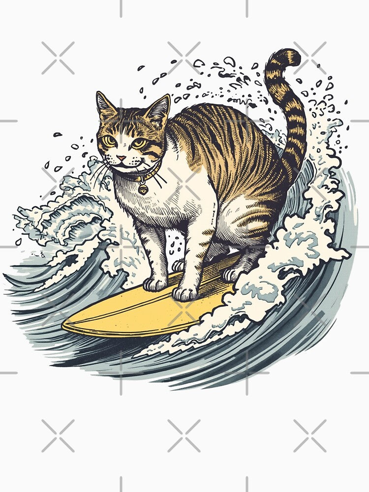 Vintage Surfing Cat by SOUFIANE1991