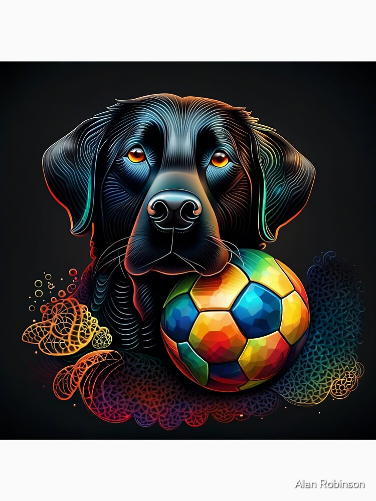 Black Labrador Football Fan by javaoverride