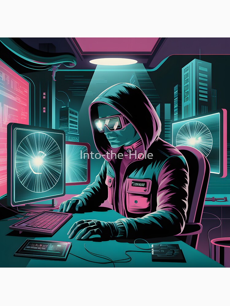 Retro Cyberpunk Neon Hacker Scene by Into The Rabbit Hole