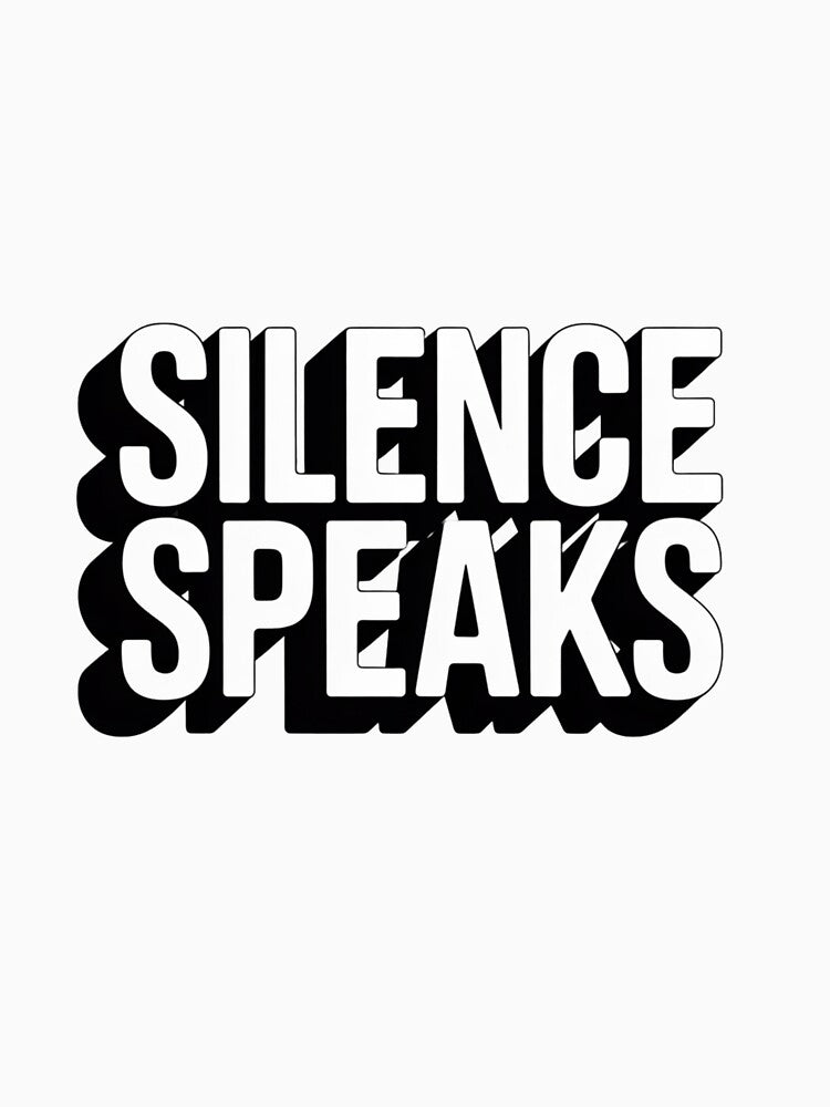 Silence Speaks – Minimalist Bold Typography Quote Design by A1MarketDesigne