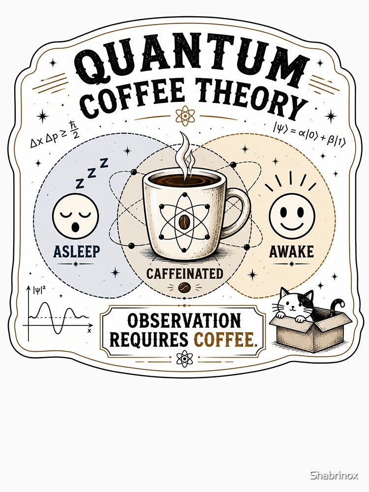 Quantum Coffee Theory – Funny Science & Coffee Lover Graphic by Shabrinox