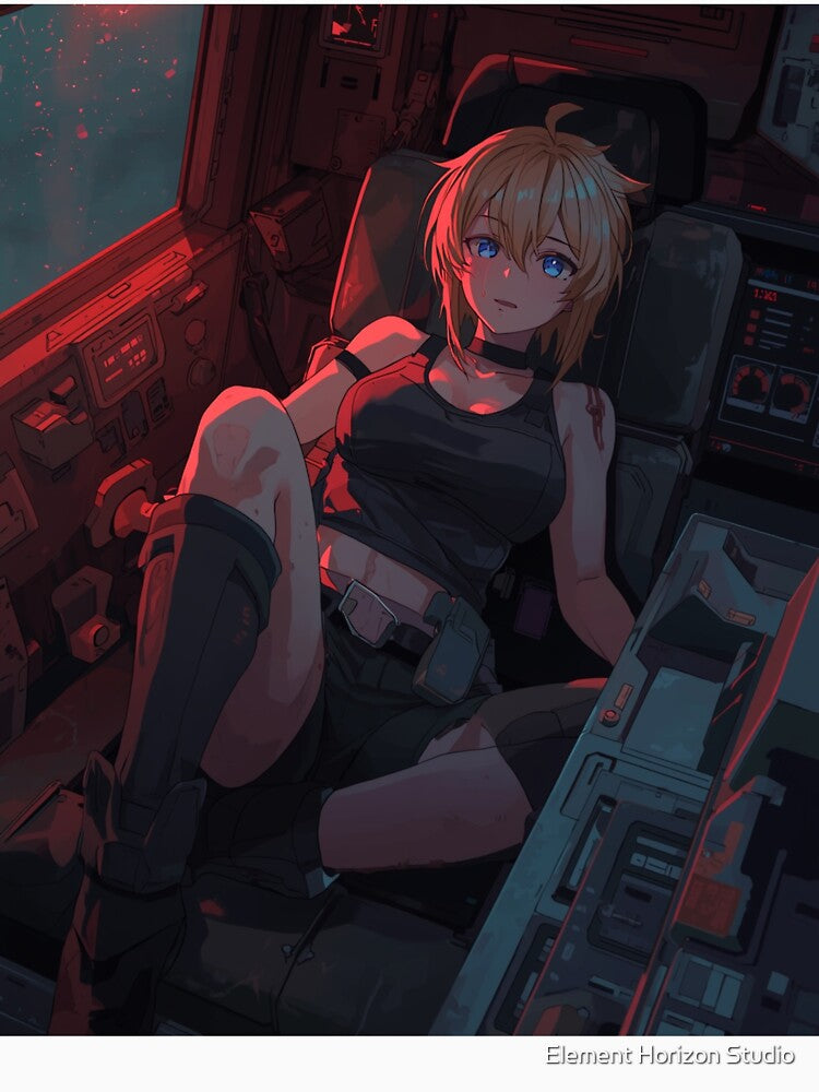 Battle-Worn Mech Pilot Resting Inside a Damaged Cockpit by Element Horizon Studio