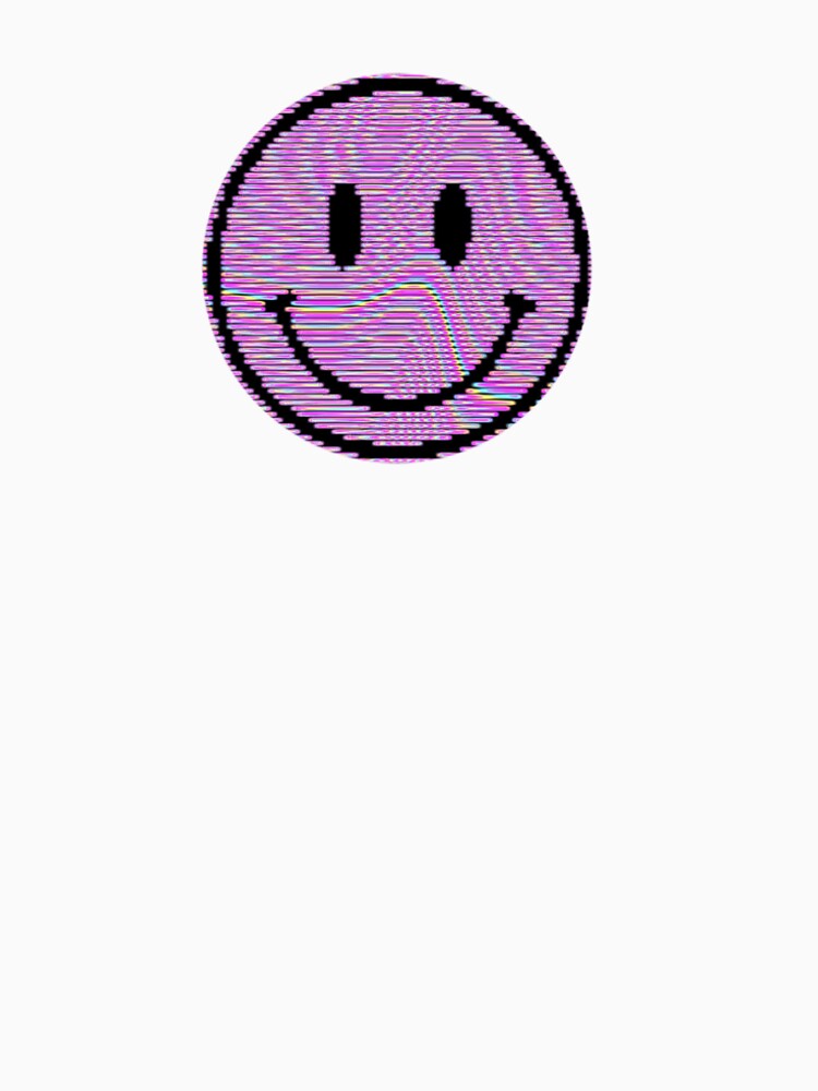 Glitch Smiley Face Purple Scan Lines by outkast-oasis