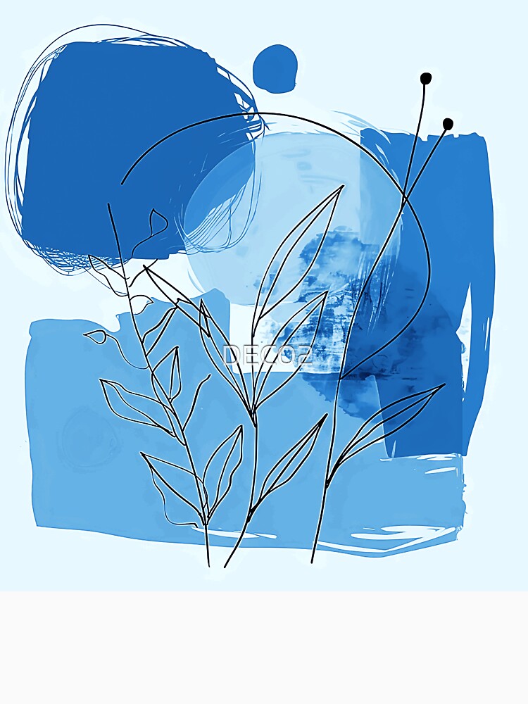 Boho-Style Cool Calming Blue Colors Abstract Art by DEC02