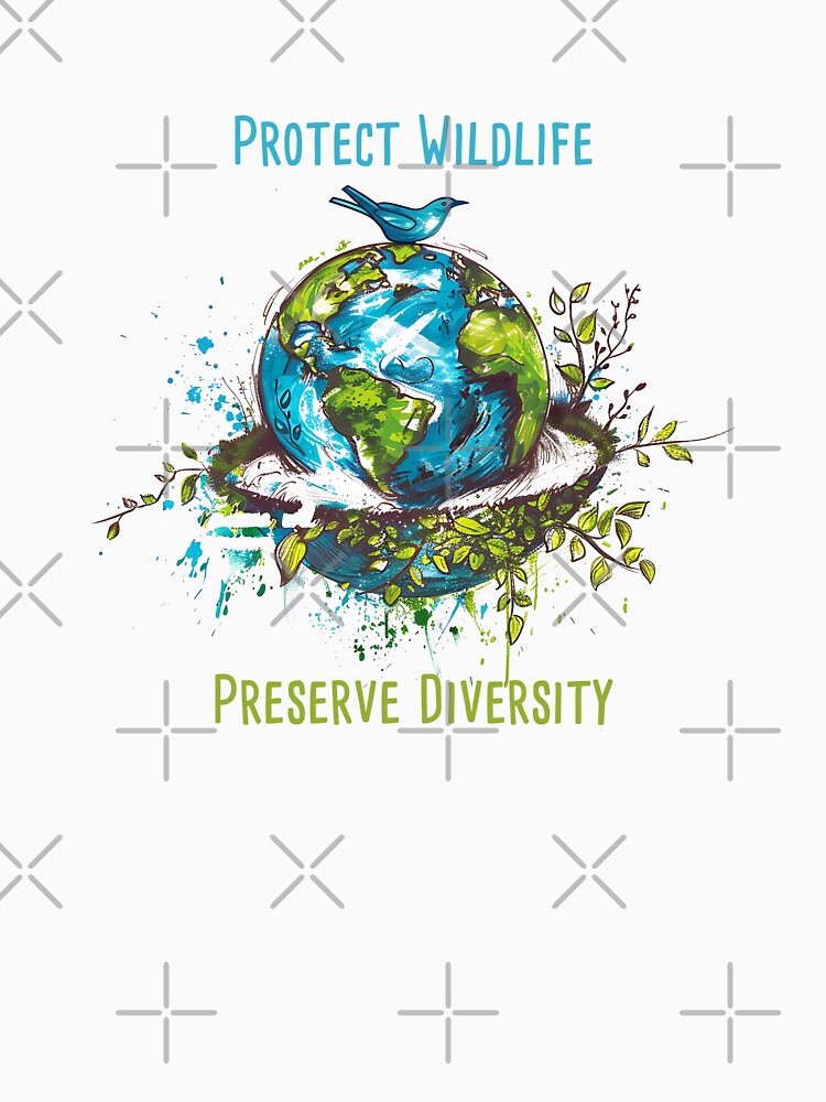 Protect Wildlife, Preserve Diversity Environmental Protection Positive Slogan by FemiBiutti