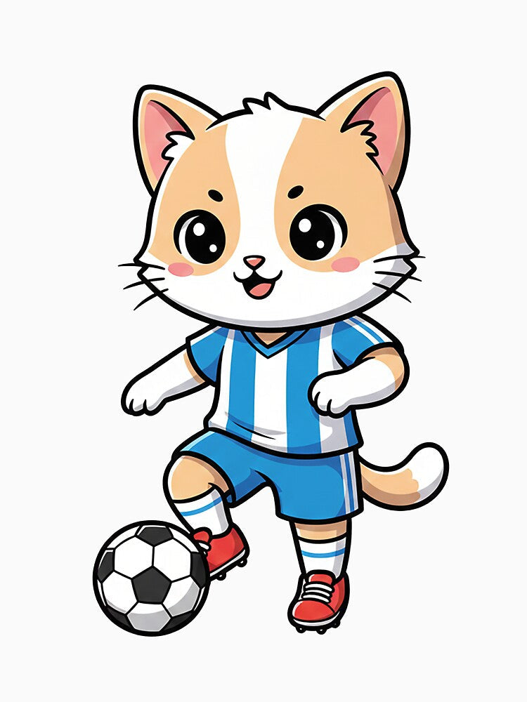 Cute Soccer Cat Cartoon by HoopeStylee
