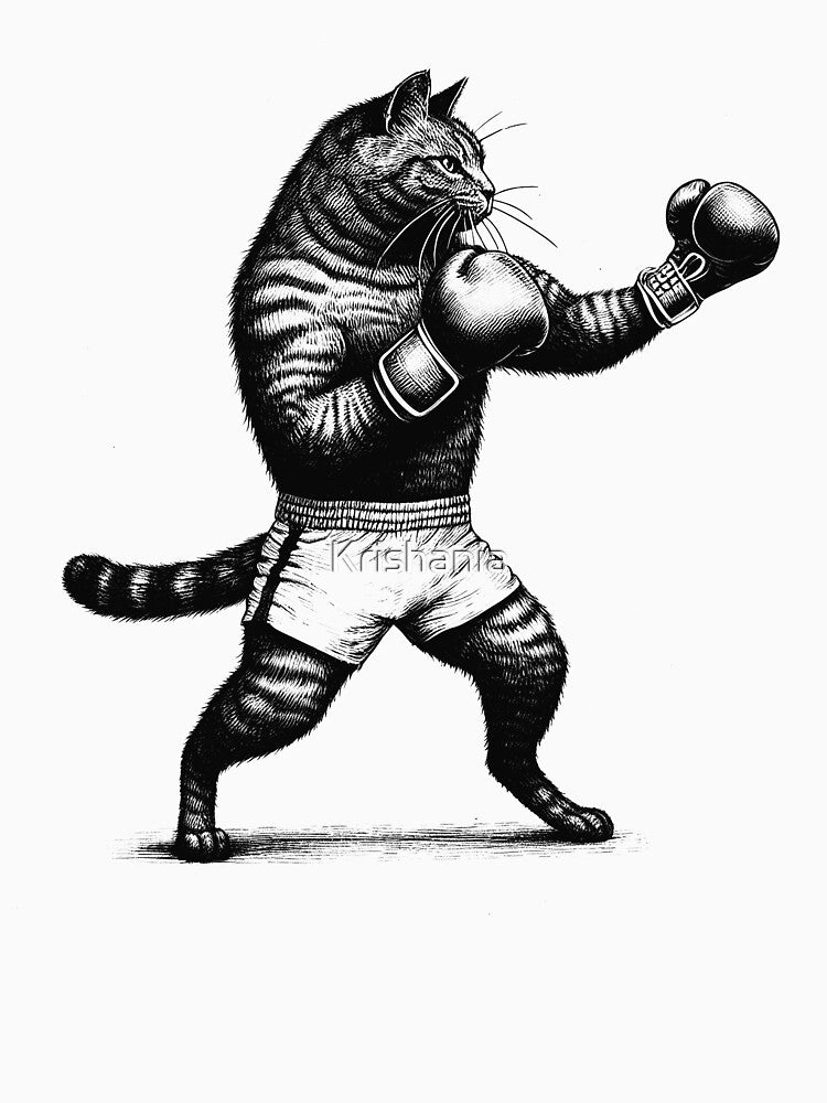 Cat Doing Boxing by Kimberley King Art  King Art