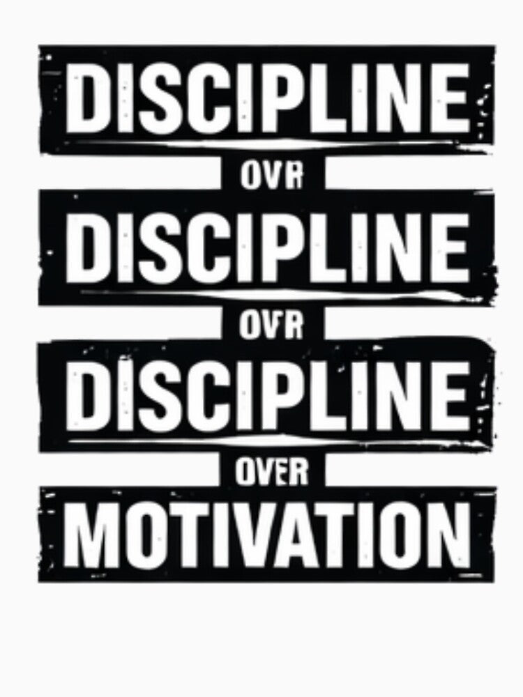 Discipline Over Motivation Gym Quote Typography by MoodThread