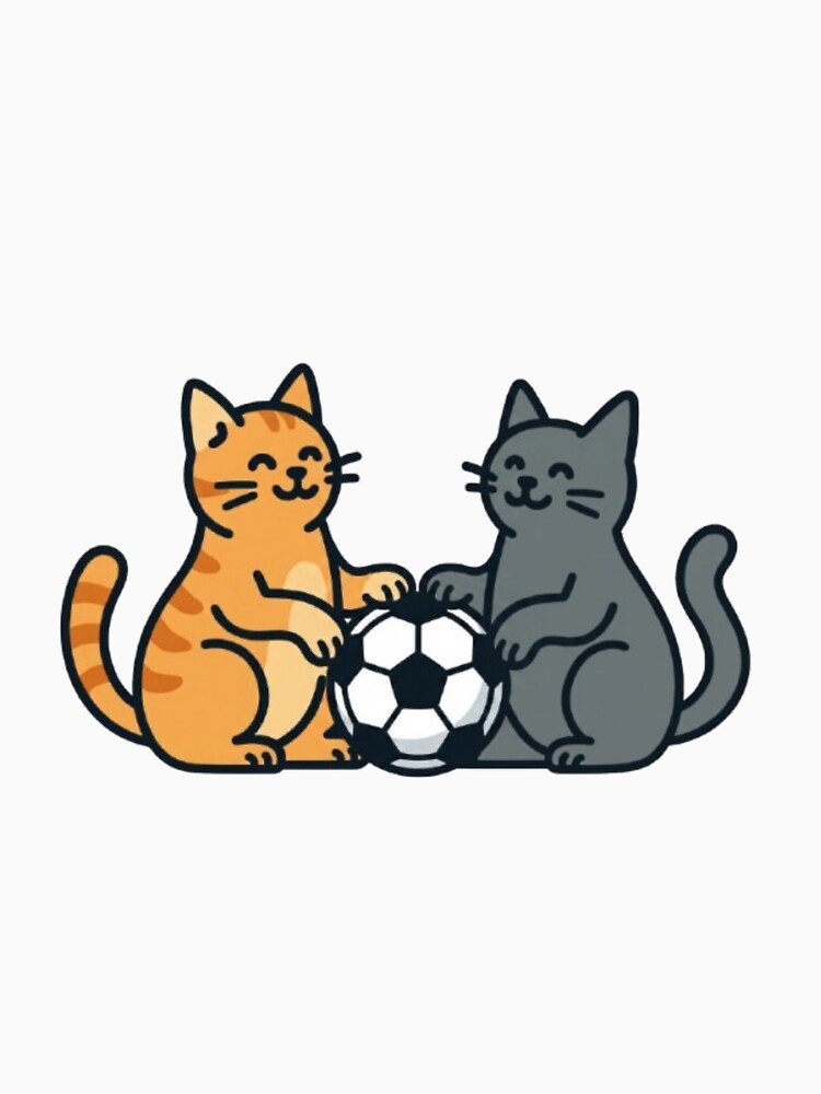 Cute Soccer Cats Cartoon - Funny Cat Football Lovers Design by PrintforDesign