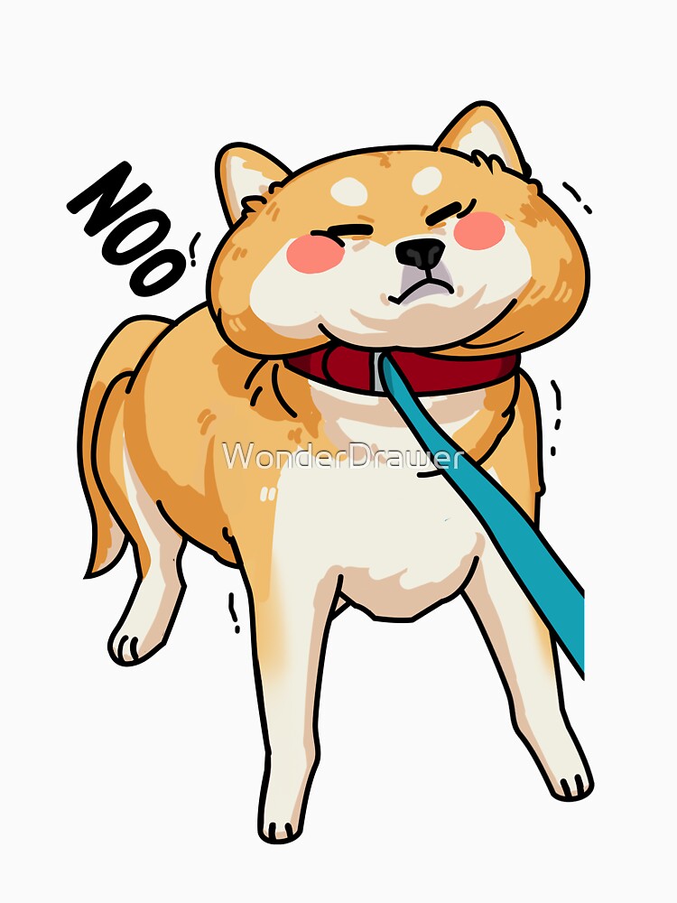 Shiba Inu Pulls the Leash by WonderDrawer