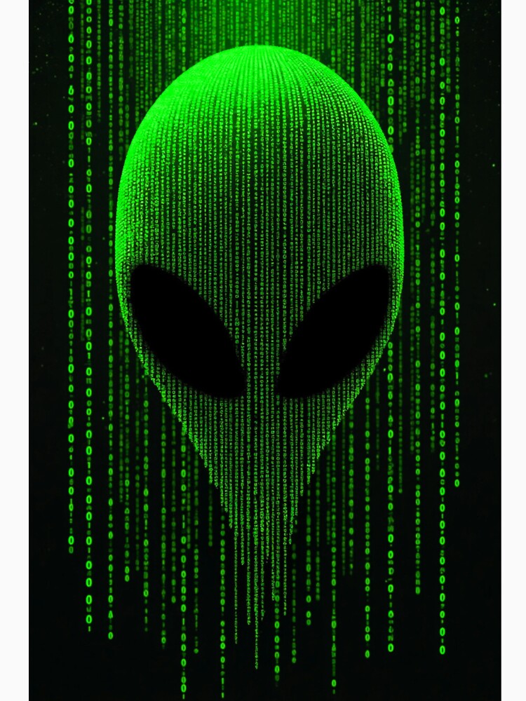Binary Alien – Matrix Code Head by OrbitTrend