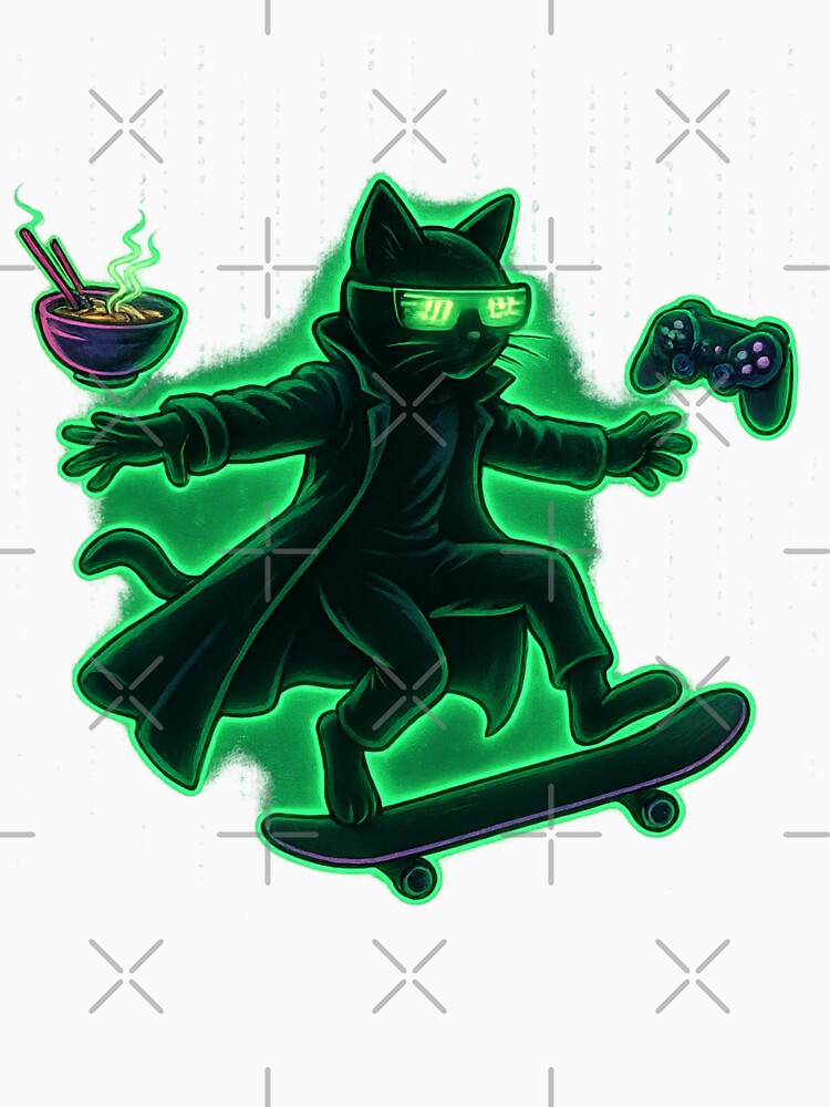 Meowtrix Reloaded 2– Glitch Cat in a Matrix-Inspired Cyber Aesthetic by NullandPrinted