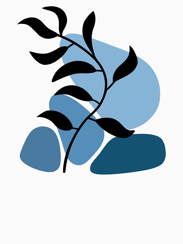 Whimsical Nature Blue Boho Minimalism by Sartoris Art