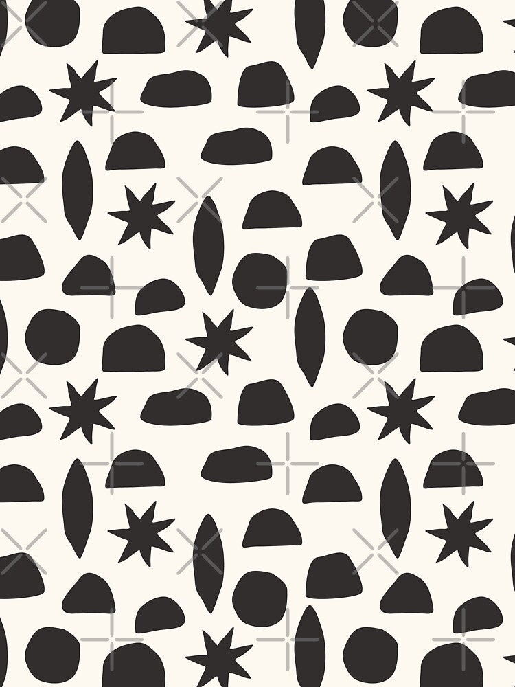 BOHO HENRI MATISSE CHARCOAL BLACK ON CREAM by blomastudios