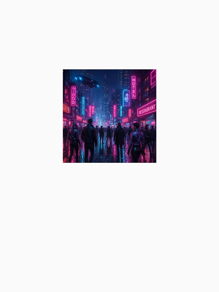 Cyberpunk Neon Cityscape – Futuristic Sci‑Fi Night Street Art by ZolaDesings