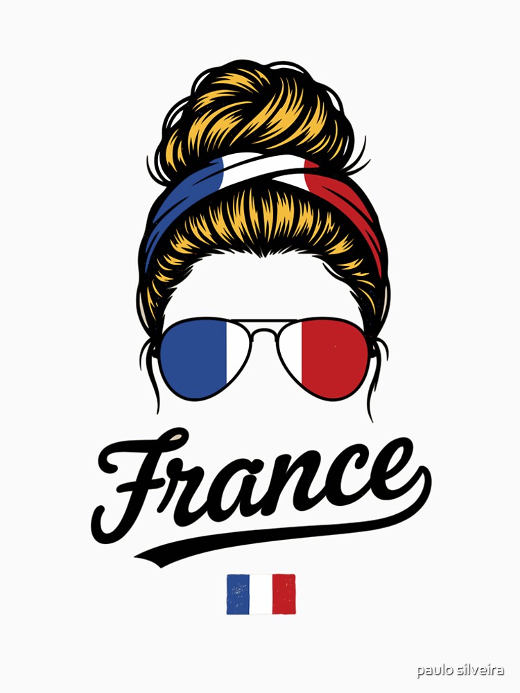 France Pop Art Woman – Vintage Woodcut French Flag Sunglasses Graphic for Proud France Supporters by paulo silveira