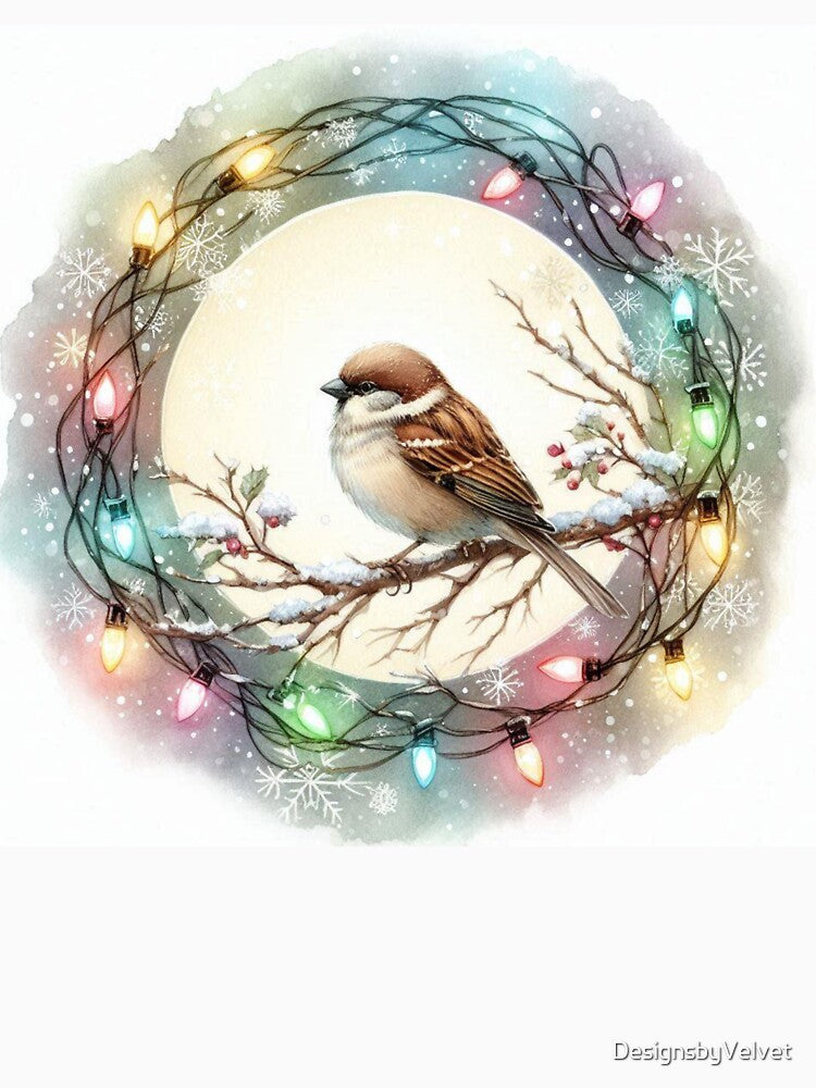Winter Bird with Christmas Lights by DesignsbyVelvet
