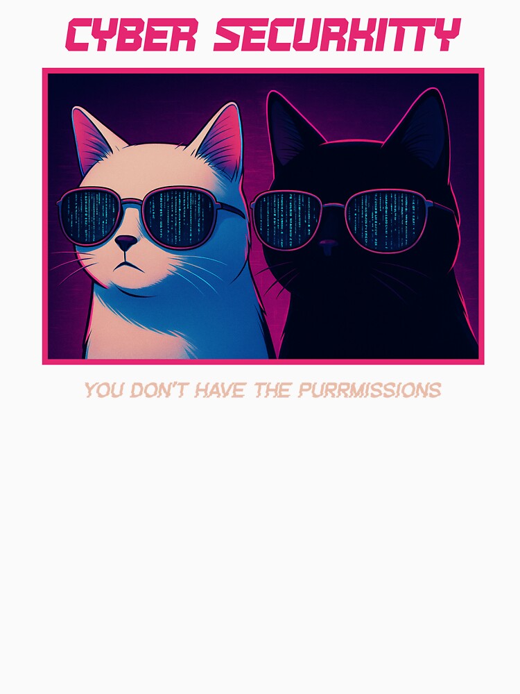Cyber SecuriKitty – Cyberpunk Hacker Cat Meme Shirt by RizVibes