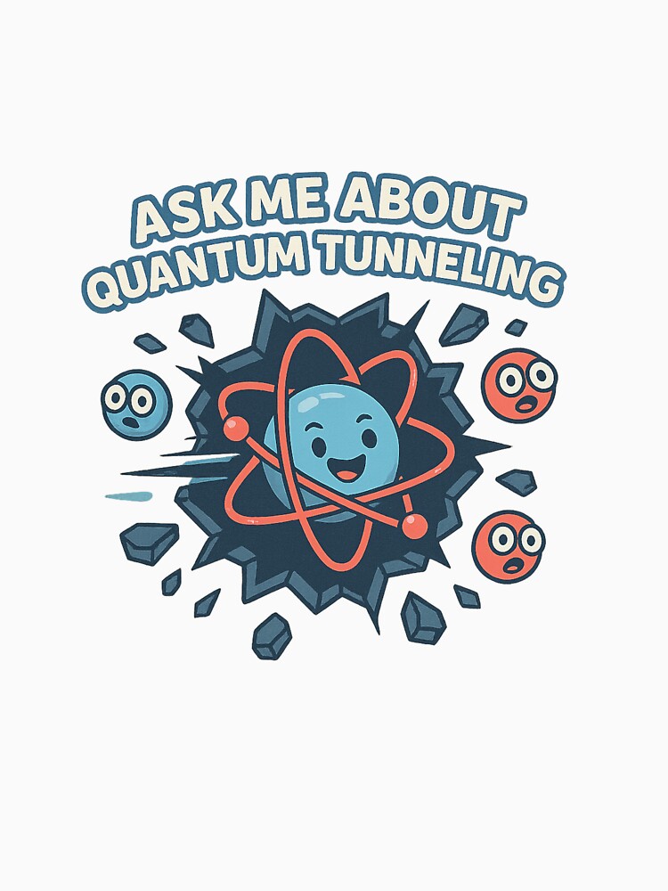 Ask Me About Quantum Tunneling – Funny Physics Cartoon Atom Design for Science Nerds by DJCApparel