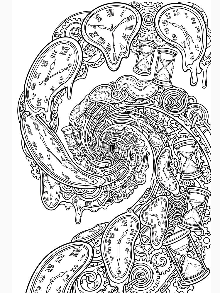 Surreal psychedelic melting clock spiral by chalia87
