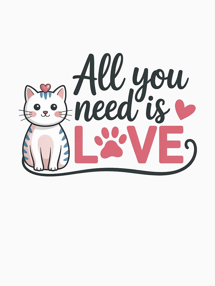 Cute Cat Lover Quote All You Need Is Love Design by Cool-cat-art