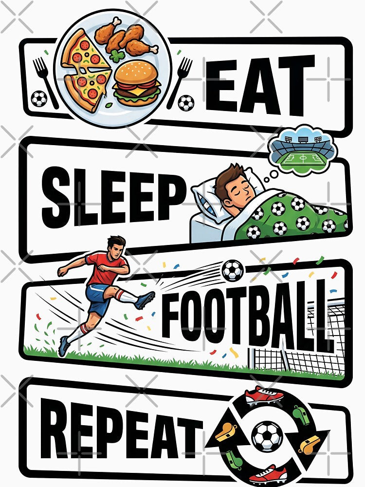 Eat Sleep Football Repeat by MerchViz