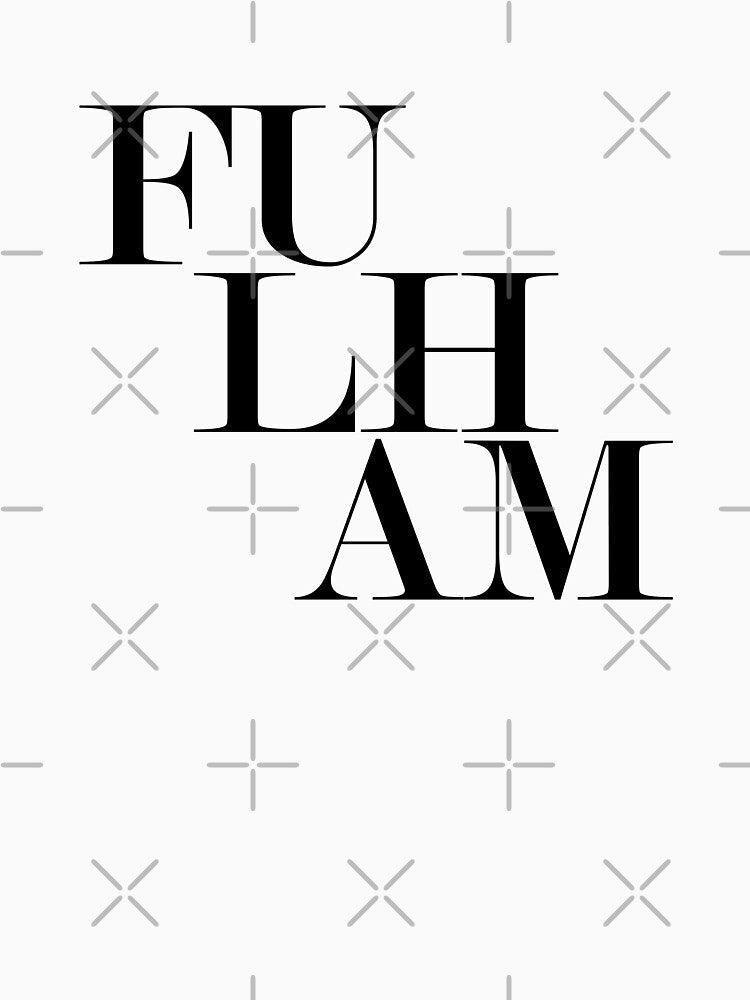 Fulham London UK Typography Minimalist Patriotic Travel Souvenir by kakarikihill