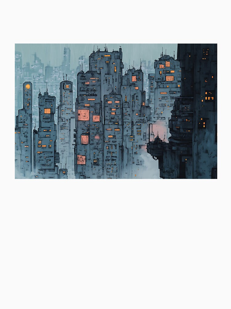 Cyberpunk Art: Dystopian Tower City by bapupa